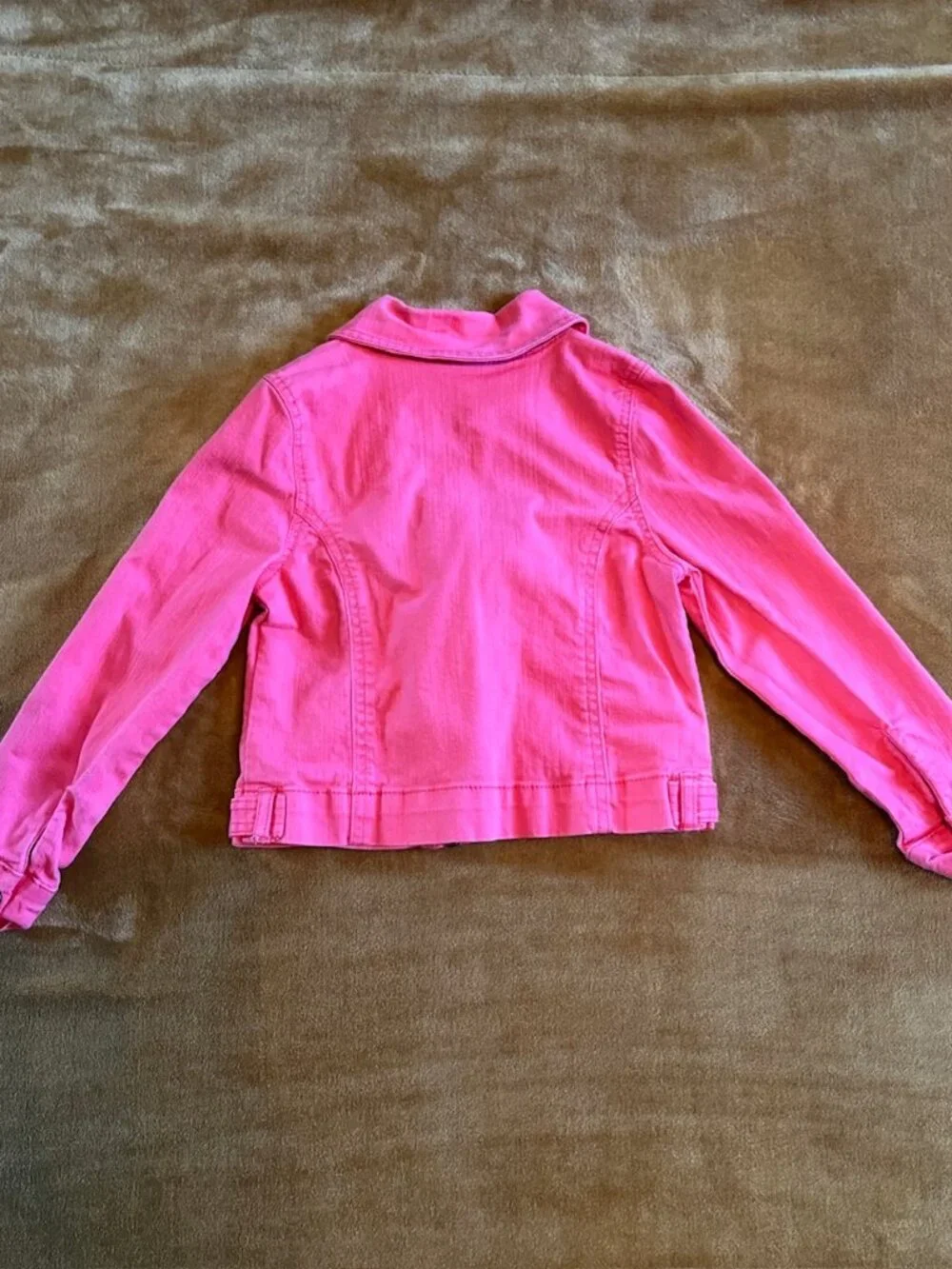 Crazy 8 Pink Jean Jacket Coat Girls size Small 5-6 Denim Stretch School Casual